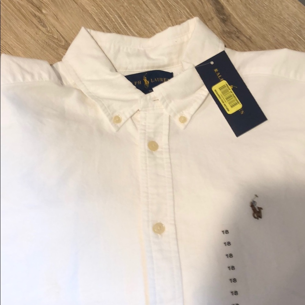 Long-Sleeved Button-Down Dress Shirt. Size 18.